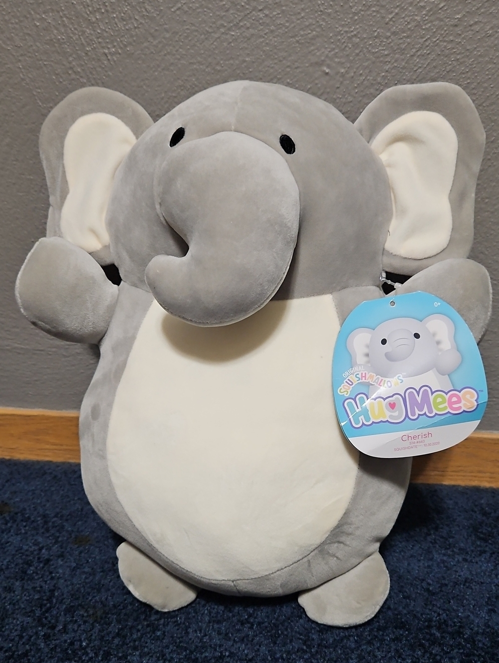 Squishmallows Cherish Elephant Plush - Grey & Cream